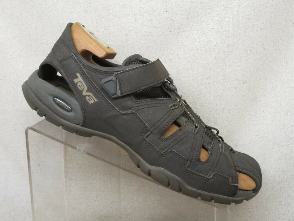 TEVA Gray Leather Strap On Comfort Fishermen Casual Shoes Mens Size 11
